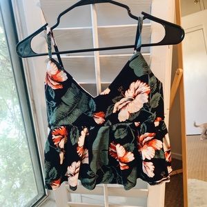 Floral/Hawaiian/tropical crop top
